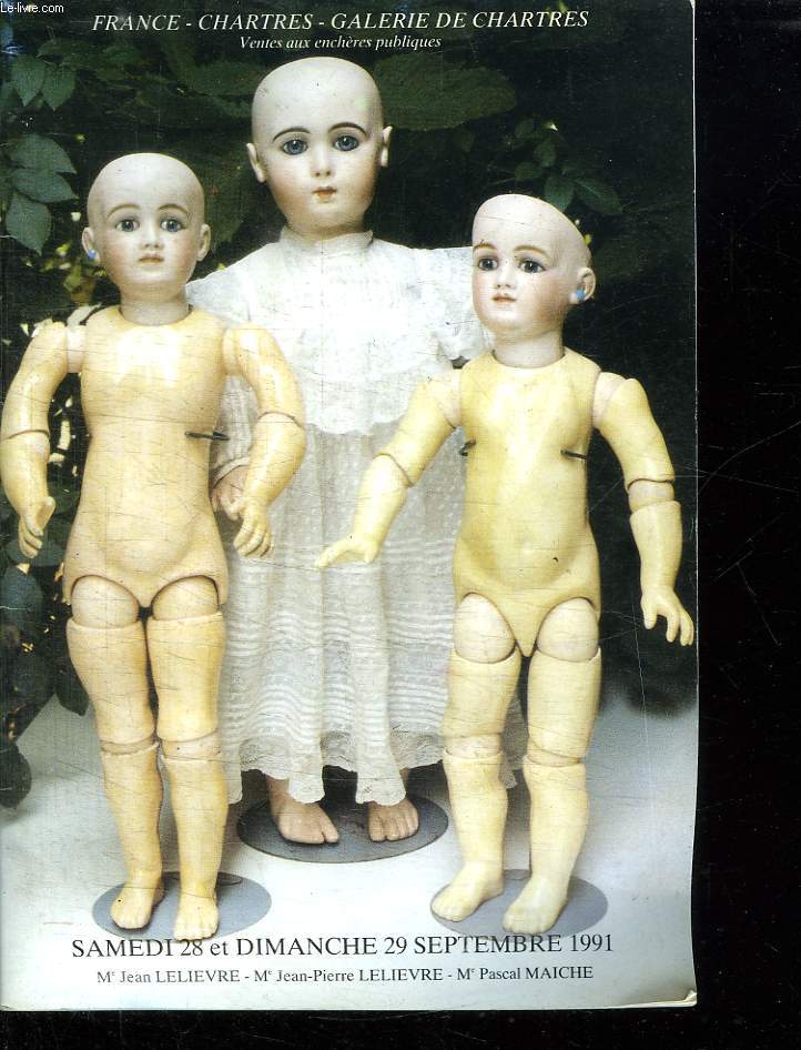CATALOGUE DE VENTES AUC ENCHERES LE 28 ET 29 SEPTEMBRE DE PETITES POUPEES ET MIGNONNETTES, CELLULOIDS, COMPOSITION, MOBILIER, VETEMENTS, VAISSELLE, RARE POUPEES SCHMITT...