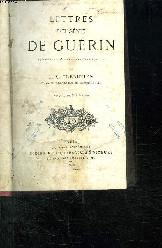 LETTRES D EUGENIE DE GUERIN.