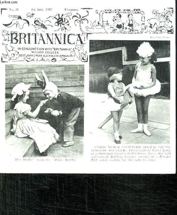 BRITANNICA N 35 5 JUNE 1955. TEXTE EN ANGLAIS. SOMMAIRE: CAMBRIDGE MAY WEEK, SHERLOCK HOLMES AND FRIENDS ON WHEELS...