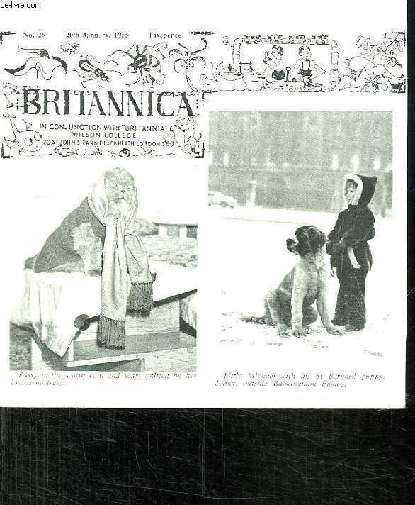 BRITANNICA N 26 20 JANUARY 1955. TEXTE EN ANGLAIS. SOMMAIRE: THE LONDON NATIONAL TOY MUSEUM, A WELL KNOWN SCHOOL ST TRINIANS...