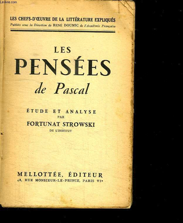 LES PENSEES DE PASCAL.