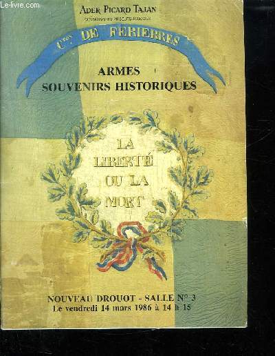 CATALOGUE DE VENTES AUX ENCHERES DROUOT LE VENDREDI 14 MARS 1986 DE DESSINS AQUARELLES, SOUVENIRS RELATIFS A LA CREATION DE L UNION SOVIETIQUE, ARMES A FEU DES XVIII ET XIX SIECLES, ARMURES, PAVOIS...