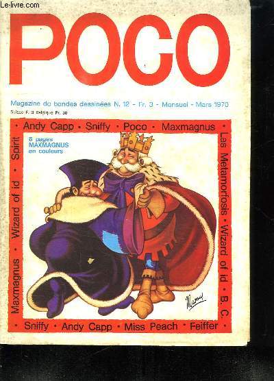 POGO N 12. MARS 1970. SOMMAIRE: BAMBI PAR PIERRE COUPERIE. LES ECHOS DE POCO. IL ETAIT UNE FOIS UN ROI PAR JEAN PIERRE LE GUILLY.