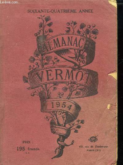 ALMANACH VERMOT 1954. SOIXANTE QUATRIEME ANNEE.