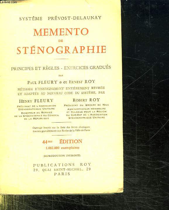 MEMENTO DE STENOGRAPHIE.