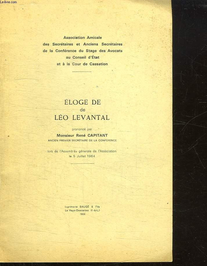 ELOGE DE LEO LEVANTAL.