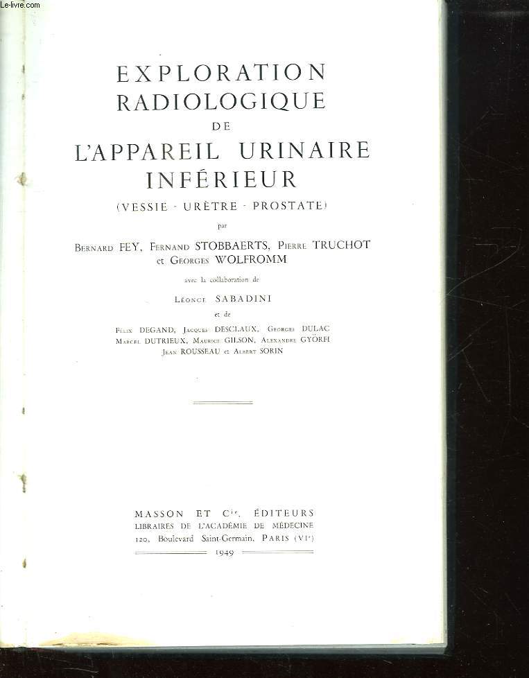 EXPLORATION RADIOLOGIQUES DE L APPAREIL URINAIRE INFERIEUR. VESSIE, URETRE, PROSTATE.