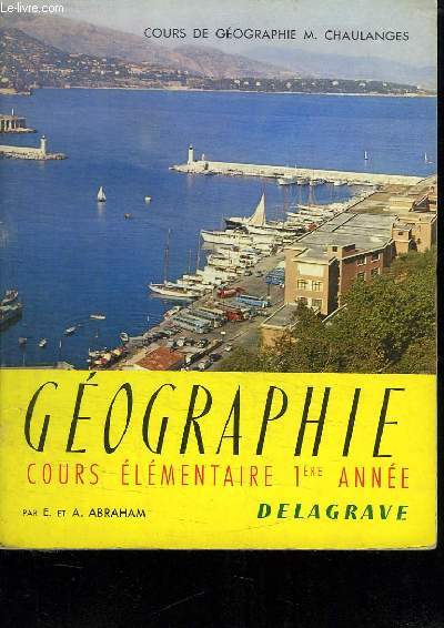 GEOGRAPHIE COURS ELEMENTAIRE 1er ANNEE.