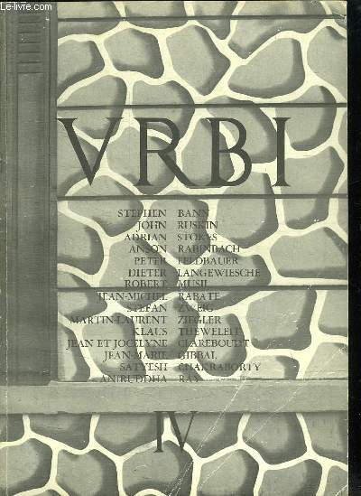VRBI. ARTS HISTOIRE ETHNOLOGIE DES VILLE. JUIN A SEPTEMBRE 1980.