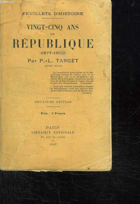 FEUILLETS D HISTOIRE. VINGT ANS DE REPUBLIQUE 1880 - 1900. 2em EDITION.