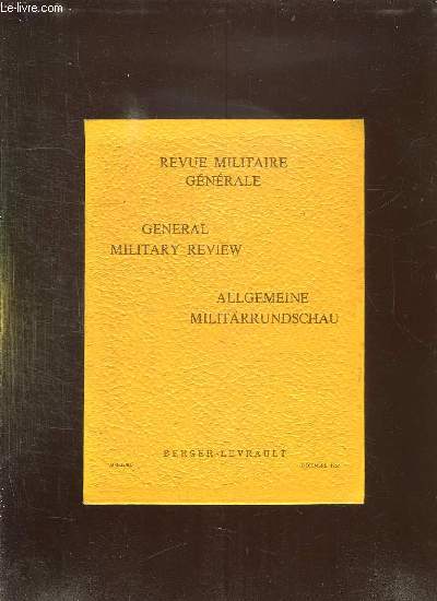 REVUE MILITAIRE GENERALE. DU 10 DECEMBRE 1957.