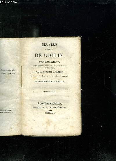 OEUVRES COMPLETES DE ROLLIN. NOUVELLE EDITION. TOME 7: HISTOIRE ANCIENNE.