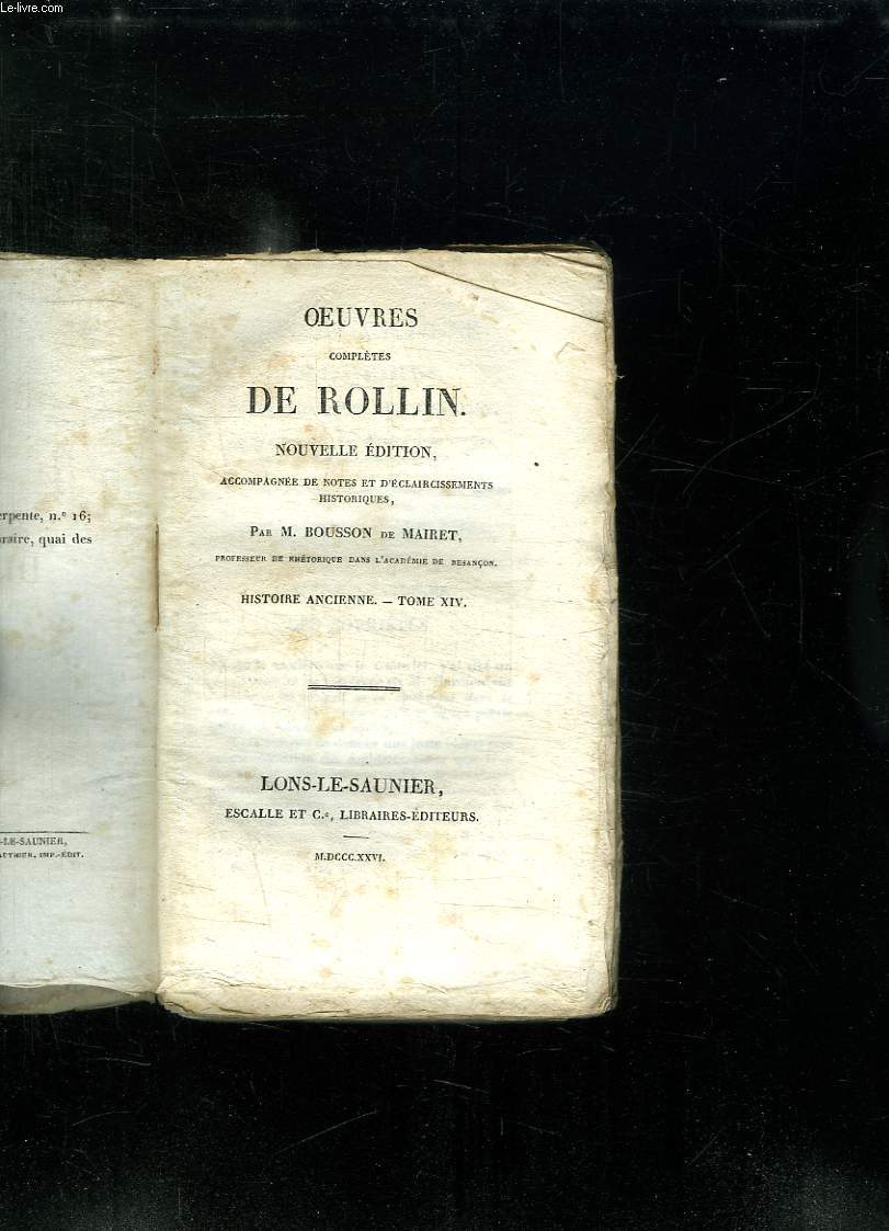 OEUVRES COMPLETES DE ROLLIN. NOUVELLE EDITION. TOME XIV HISTOIRE ANCIENNE.