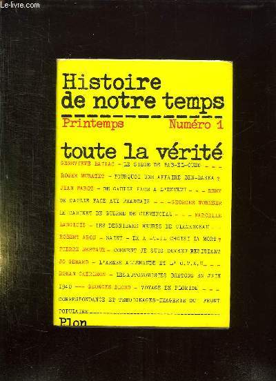 HISTOIRE DE NOTRE TEMPS. 1 PRINTEMPS.