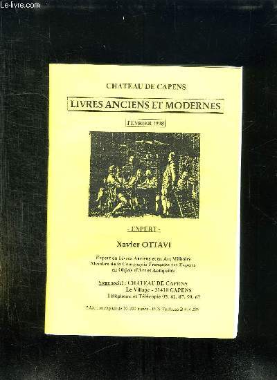 CATALOGUE DE LIVRES ANCIENS ET MODERNES .