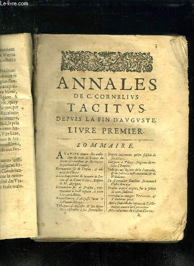 ANNALES DE CORNELIUS TACITUS DEPUIS LA FIN D AUGUSTE. LIVRE PREMIER.