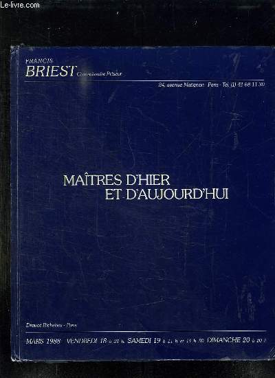 CATALOGUE DE VENTES AUX ENCHERES D ESTAMPES MODERNES, DE TABLEAUX MODERNES LE 18 / 19 / 20 MARS 1988 A LA SALLE DROUOT.