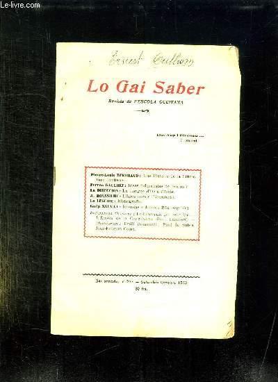 LO GAI SABER N 253 SETEMBRE OCTOBRE 1953.