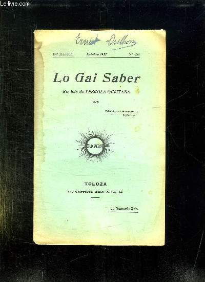 LO GAI SABER N 156 OCTOBRE 1937.