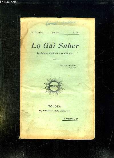 LO GAI SABER N 151 MAI 1937.