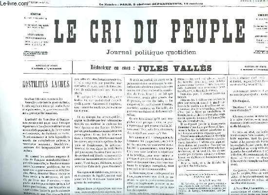 FAC SIMILE. LE CRI DU PEUPLE N INCONNU. DU 2 AVRIL 1871.