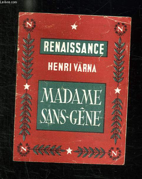 PROGRAMME. MADAME SANS GENE DE HENRI VARNA. RENAISSANCE.