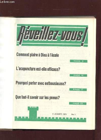 REVEILLEZ VOU 1973. DU N 1 DU 8 JANVIER 1973 AU N 24 DU 22 DECEMBRE 1973.