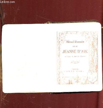 MISSEL ROMAIN DIT DE JEANNE D ARC.