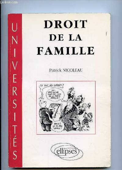 DROIT DE LA FAMILLE. COURS DE PREMIERE ANNEE DEUG DROIT.