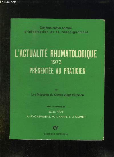 L ACTUALITE RHUMATOLOGIQUE 1973.