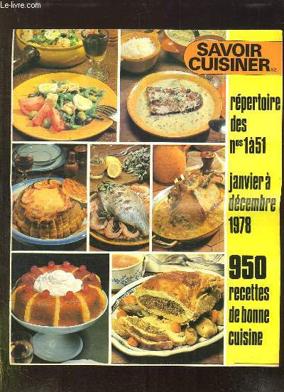 SAVOIR CUISINER N 52 SUPPLEMENT. REPERTOIRE DES N 1 A 51.