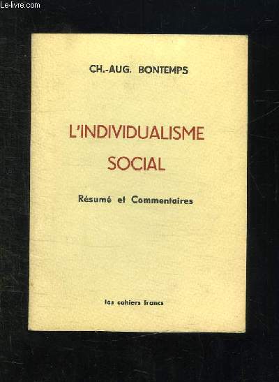 L INDIVIDUALISME SOCIAL. RESUME ET COMMENTAIRES.