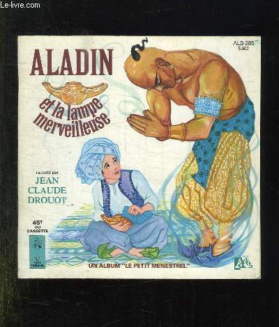 ALADIN ET LA LAMPE MERVEILLEUSE. LIVRE DISQUE INCOMPLET MANQUE LE DISQUE.