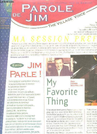 LE JOURNAL DU FESTIVAL JAZZ IN MARCIAC. N 1. PAROLE DE JIM...