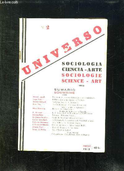 UNIVERSO N 2. TEXTE EN ESPAGNOL, ITALIEN, ANGLAIS ET EN FRANCAIS. SOMMAIRE: L EVOLUTION DE L ECONOMIE BRITANNIQUE ET SES CONSEQUENCES, LA CITE DE DEMAIN, L ART ET LES ARTISTES...
