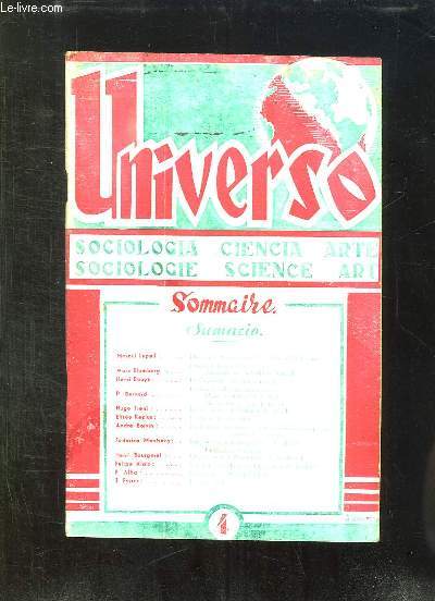 UNIVERSO N 4. TEXTE EN ESPAGNOL ET FRANCAIS. SOMMAIRE: L ECONOMIE AMERICAINE ET L EVOLUTION DU CAPITALISME, LE CREPUSCULE DES GOUVERNEMENTS, DE LA LUCHA CLANDESTINA A LA ACTUAL...