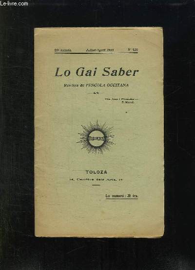 LO GAI SABER N 226 JUILLET AOUT 1948.