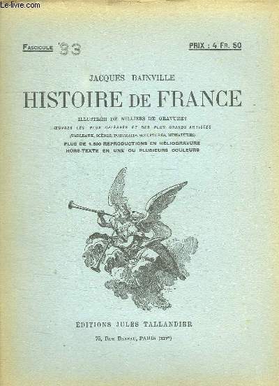 HISTOIRE DE FRANCE FASCICULE N 33.
