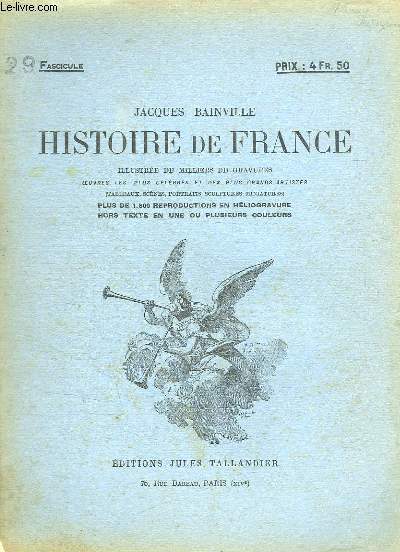 HISTOIRE DE FRANCE FASCICULE N 29.