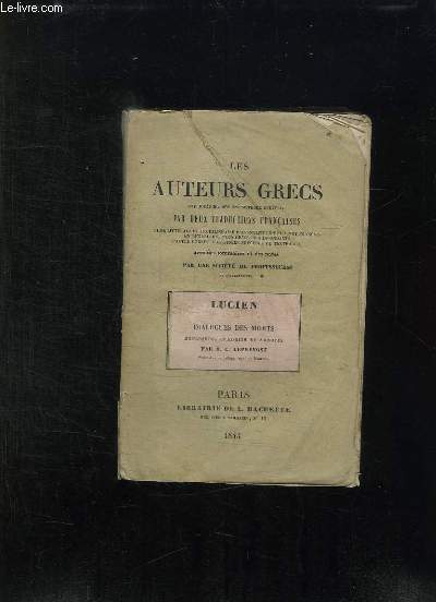 LES AUTEURS GRECS. LUCIEN. DIALOGUES DES MORTS.