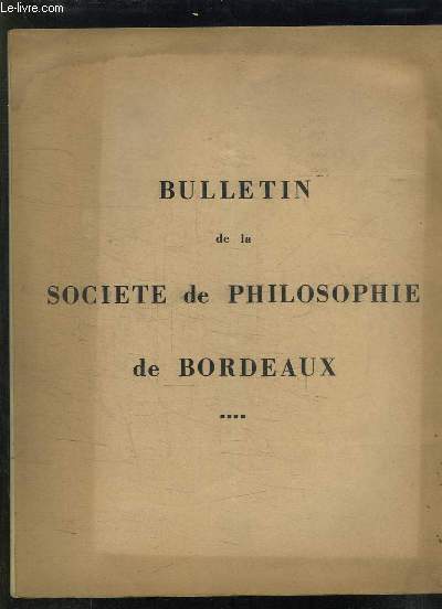 BULLETIN DE LA SOCIETE DE PHILOSOPHIE DE BORDEAUX N 66 12em ANNEE. PENSEE HUMAINE ET REVELATION DANS LA PERSPECTIVE DE LA DOGMATIQUE DE KARL BARTH.