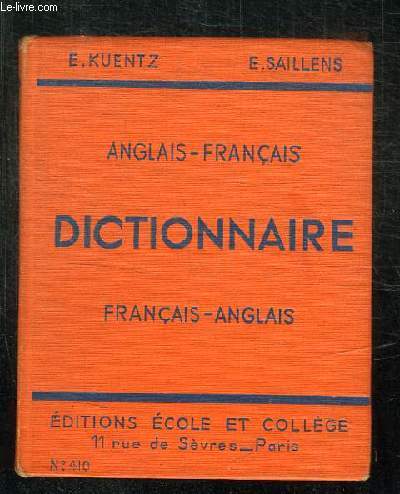 DICTIONNAIRE ANGLAIS FRANCAIS ET FRANCAIS ANGLAIS.