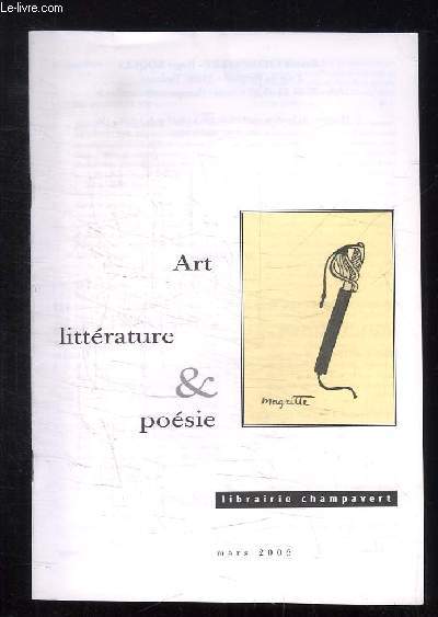 CATALOGUE MARS 2006. ART LITTERATURE ET POESIE.