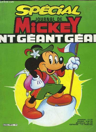 SPECIAL JOURNAL DE MICKEY GEANT N 1481 BIS.