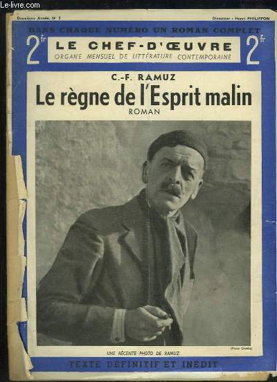 LE CHEF D OEUVRE N 5. LE REGNE DE L ESPRIT MALIN PAR CF RAMUZ.