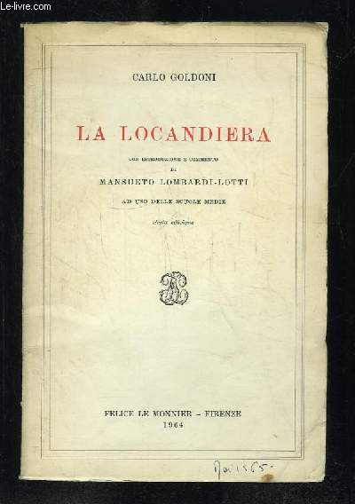 LA LOCANDIERA. TEXTE EN ITALIEN.