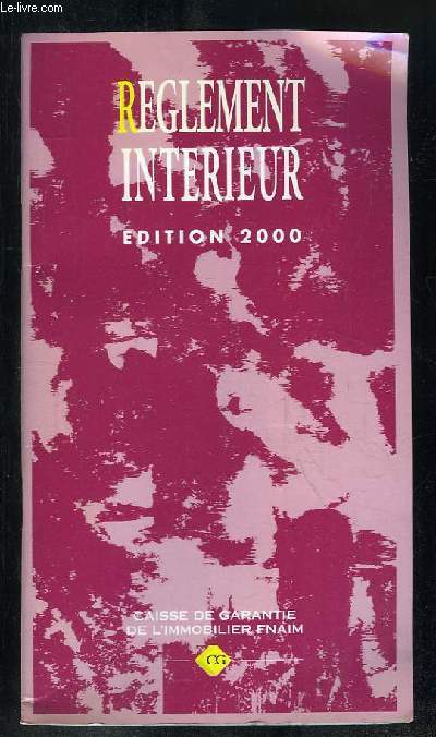 REGLEMENT INTERIEUR 2000.
