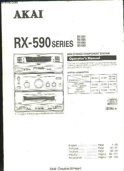 NOTICE. RX 590 SERIES. MINI STEREO COMPONENT SYSTEM...