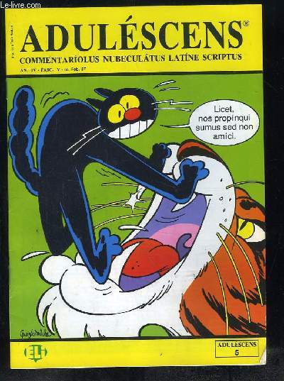 ADULESCENS COMMENTARIOLUS NUBECULATUS LATINE SCRIPTUS N V. FEVRIER 1987. THEOBALDI CASUS, OCTO ANIMALIA, DE BELLO GALLICO, ...TEXTE EN ITALIEN.