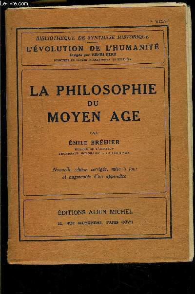 LA PHILOSOPHIE DU MOYEN AGE- SYNTHESE COLLECTIVE